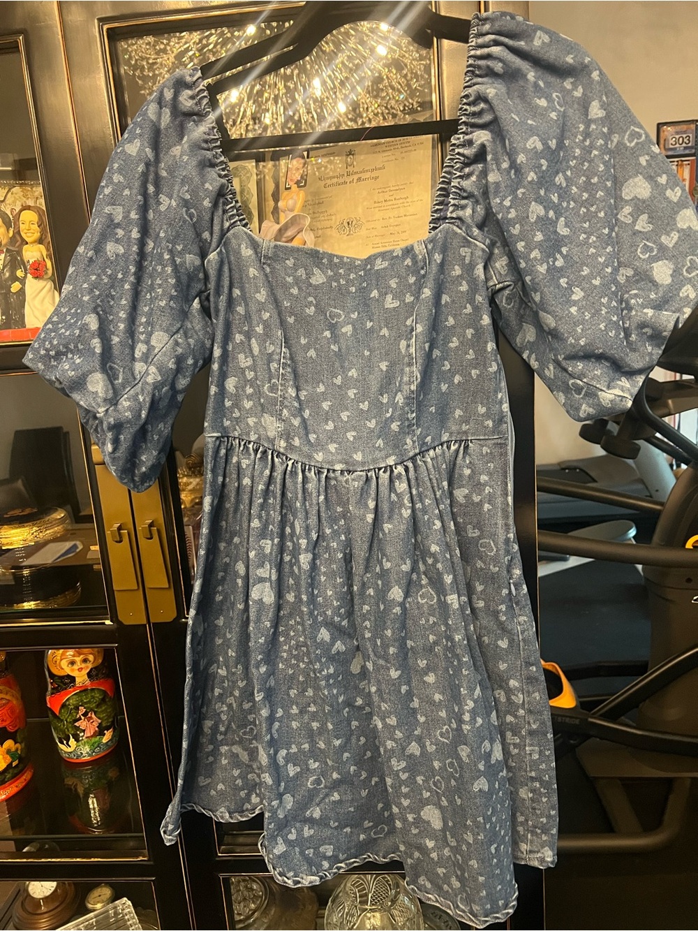 Avec Les Filles denim with puff sleeves